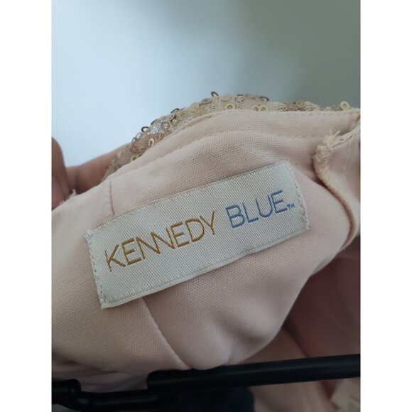 Kennedy Blue Women 8 Bridesmaid Dress Gold Sparkly All Over Sequins 28368 NWT - Picture 5 of 7